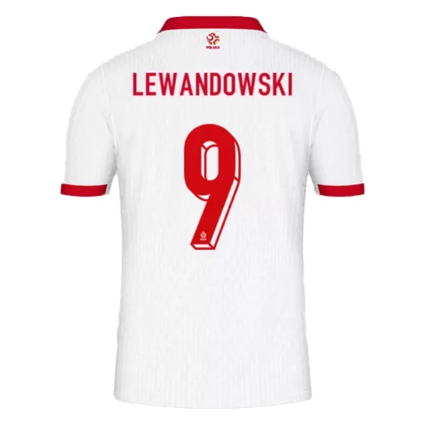 Camisolas Polônia Robert Lewandowski 9 Equipamento Principal Euro 2024