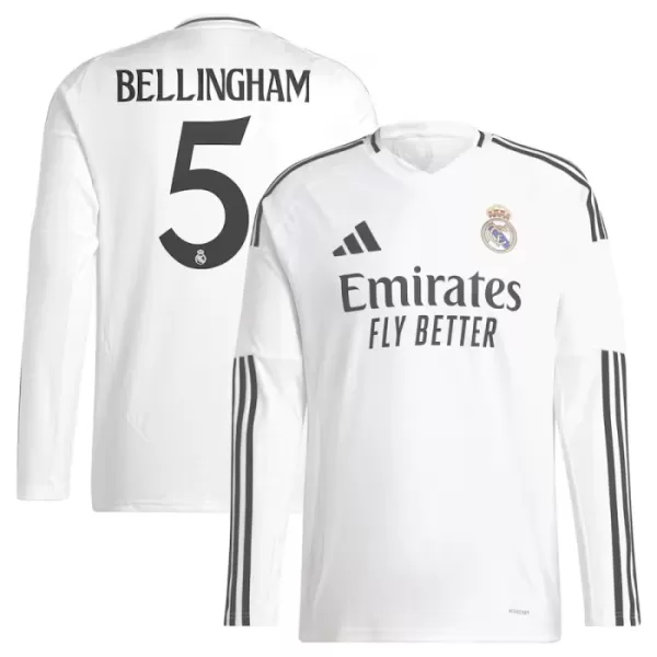 Camisolas Real Madrid Jude Bellingham 5 Equipamento Principal 24/25 Manga Comprida