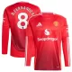 Camisolas Manchester United Bruno Fernandes 8 Equipamento Principal 24/25 Manga Comprida