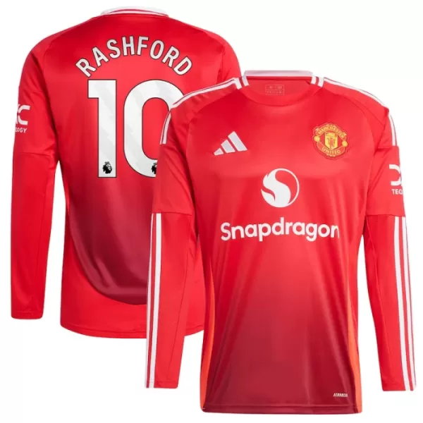 Camisolas Manchester United Marcus Rashford 10 Equipamento Principal 24/25 Manga Comprida