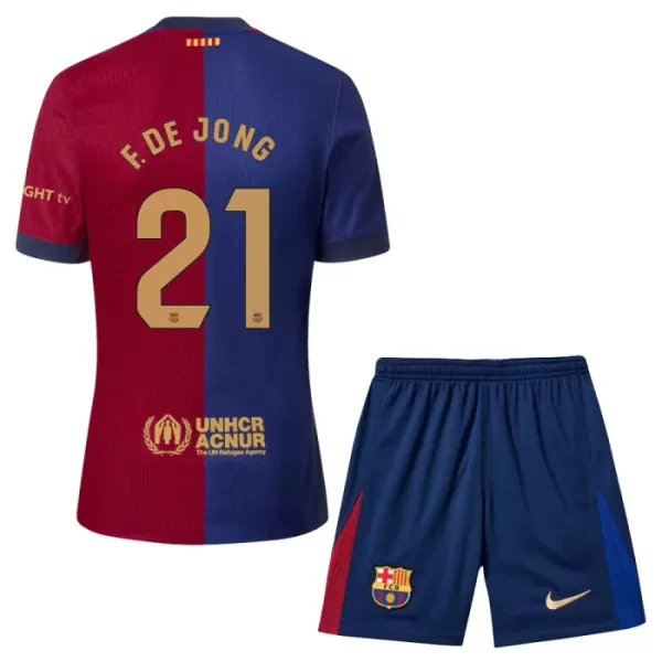 Camisolas FC Barcelona Frenkie de Jong 21 Criança Equipamento Principal 24/25