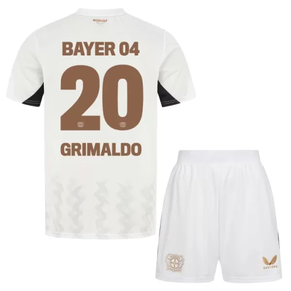 Camisolas Bayer 04 Leverkusen Alejandro Grimaldo 20 Criança Equipamento Alternativo 24/25