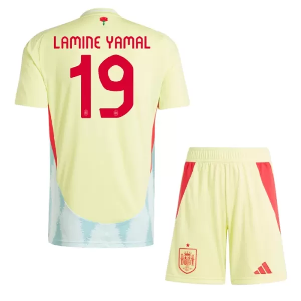 Camisolas Espanha Lamine Yamal 19 Criança Equipamento Alternativo Euro 2024