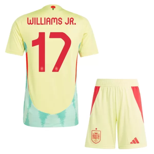 Camisolas Espanha Williams JR 17 Criança Equipamento Alternativo Euro 2024