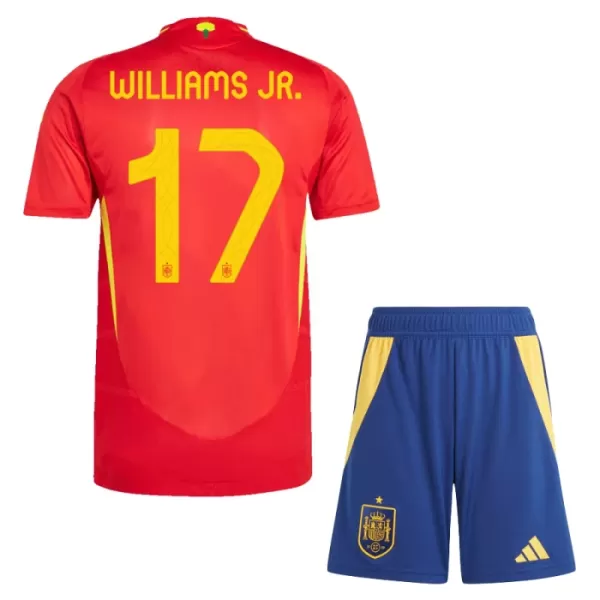 Camisolas Espanha Williams JR 17 Criança Equipamento Principal Euro 2024