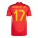 Camisolas Espanha Williams JR 17 Criança Equipamento Principal Euro 2024