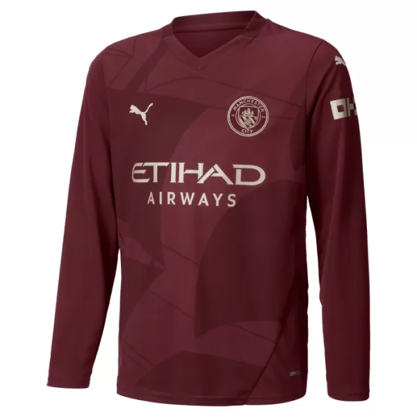 Camisolas Manchester City Criança Equipamento Terceiro 24/25 Manga Comprida