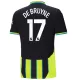 Camisolas Manchester City Kevin De Bruyne 17 Criança Equipamento Alternativo 24/25