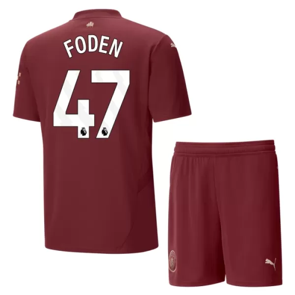 Camisolas Manchester City Phil Foden 47 Criança Equipamento Terceiro 24/25