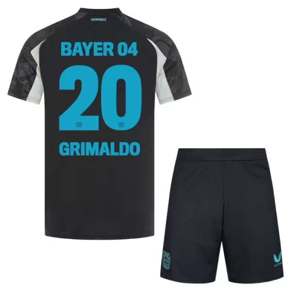 Camisolas Bayer 04 Leverkusen Alejandro Grimaldo 20 Criança Equipamento Terceiro 24/25