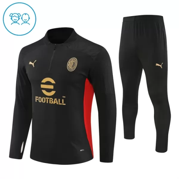 AC Milan Conjunto de Moletom de Treino Criança 24/25 Preto