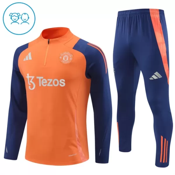 Manchester United Conjunto de Moletom de Treino Criança 24/25 Laranja