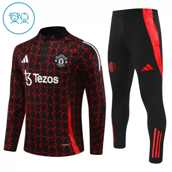 Manchester United Conjunto de Moletom de Treino Criança 24/25 Preto