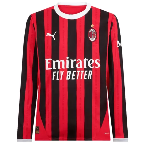 Camisolas AC Milan Equipamento Principal 24/25 Manga Comprida