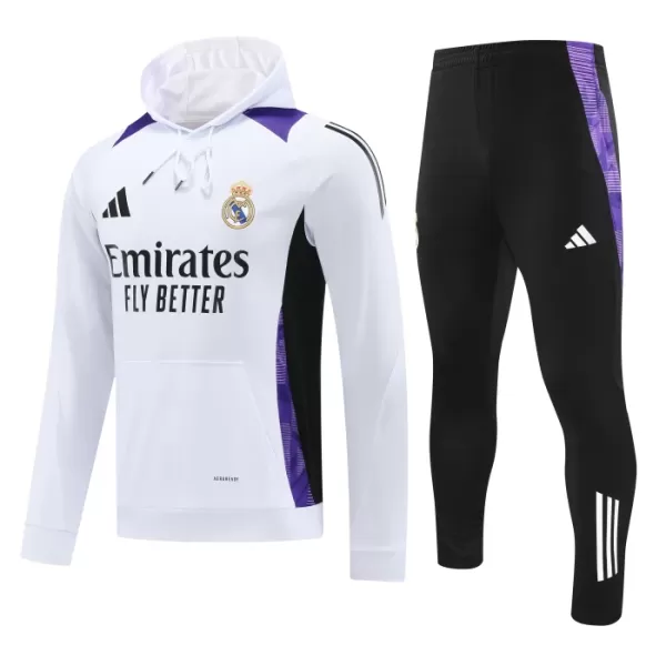 Real Madrid Capuz Conjunto de Moletom de Treino 24/25 Branco